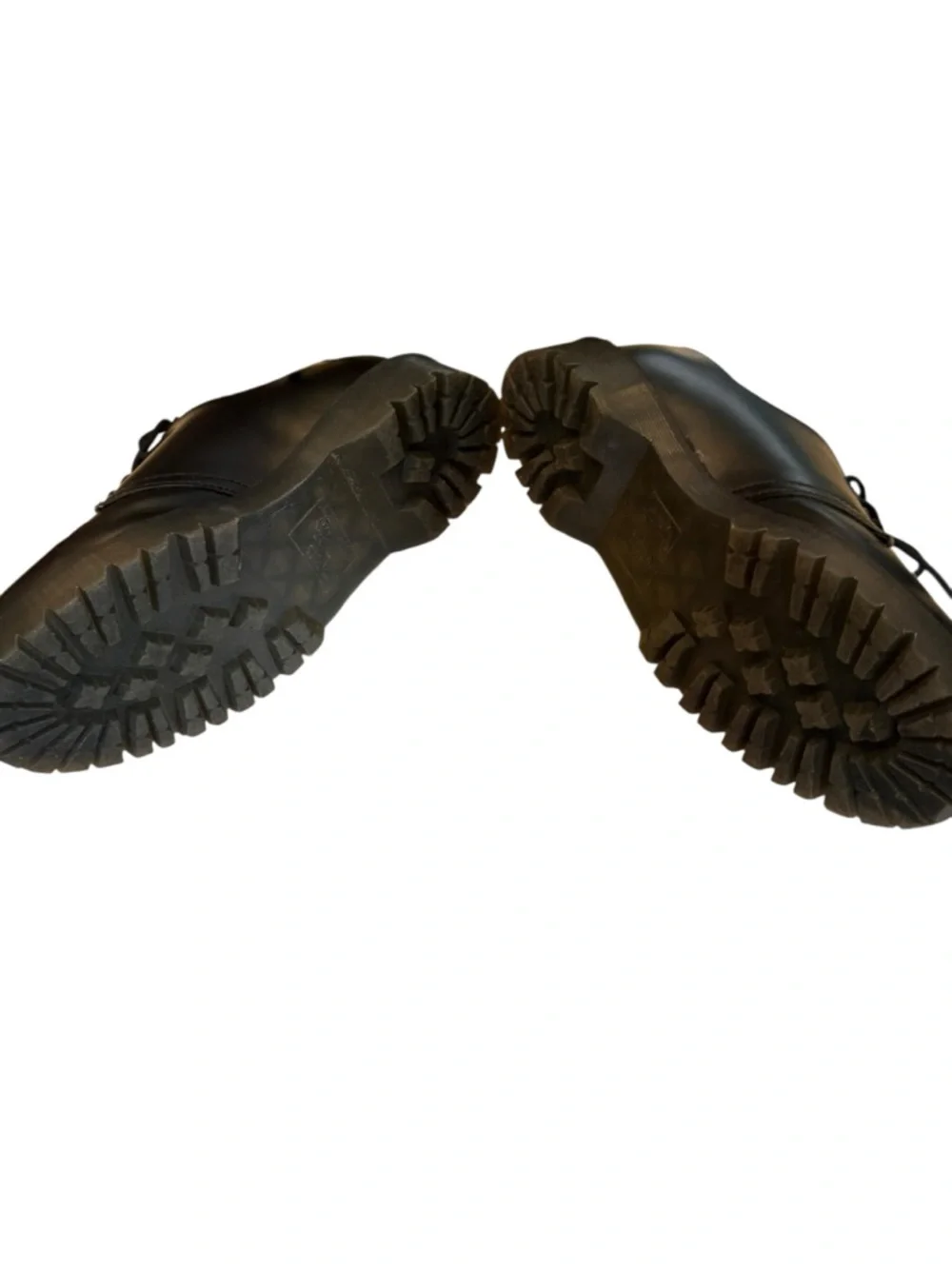 Dr Martens  Men's Black Lace-Up Platform Shoes with Yellow Stitch Detail